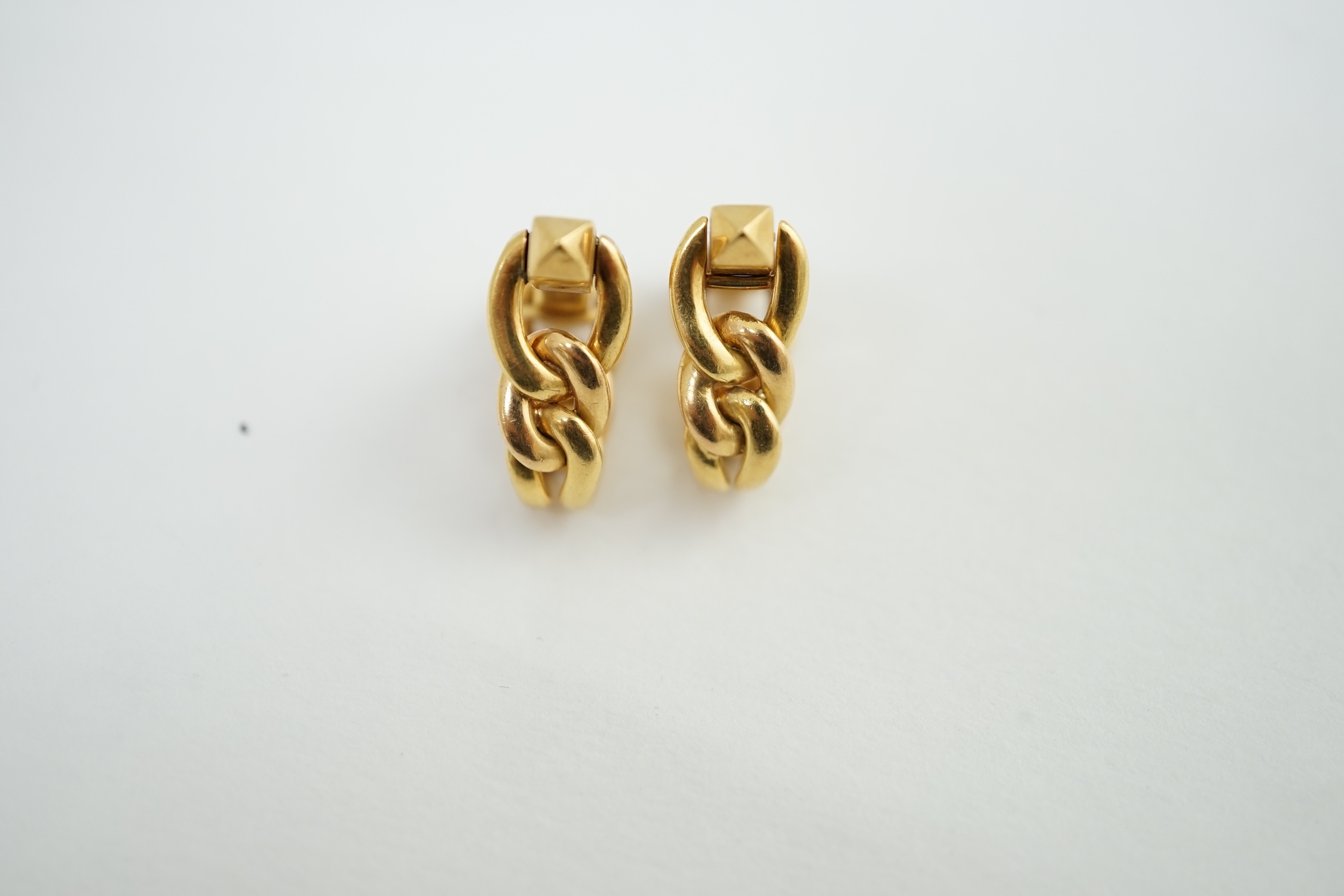 A pair of 18K yellow gold stirrup cufflinks, by Boucheron